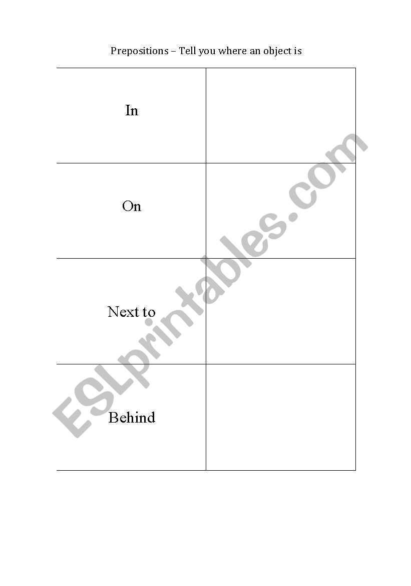 Prepositions worksheet