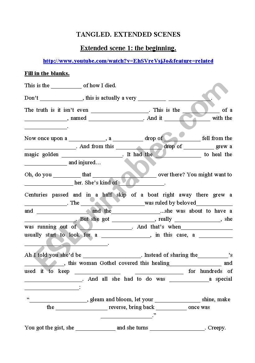 Tangled activities worksheet