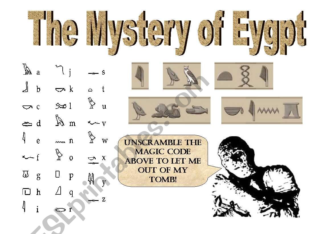 The Mystery of Egypt worksheet