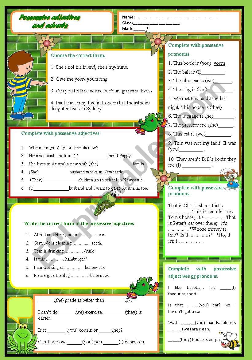 Possessive adjectives vs. possessive pronouns