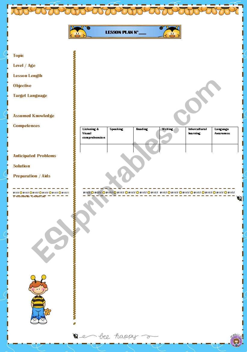 Lesson Plan worksheet