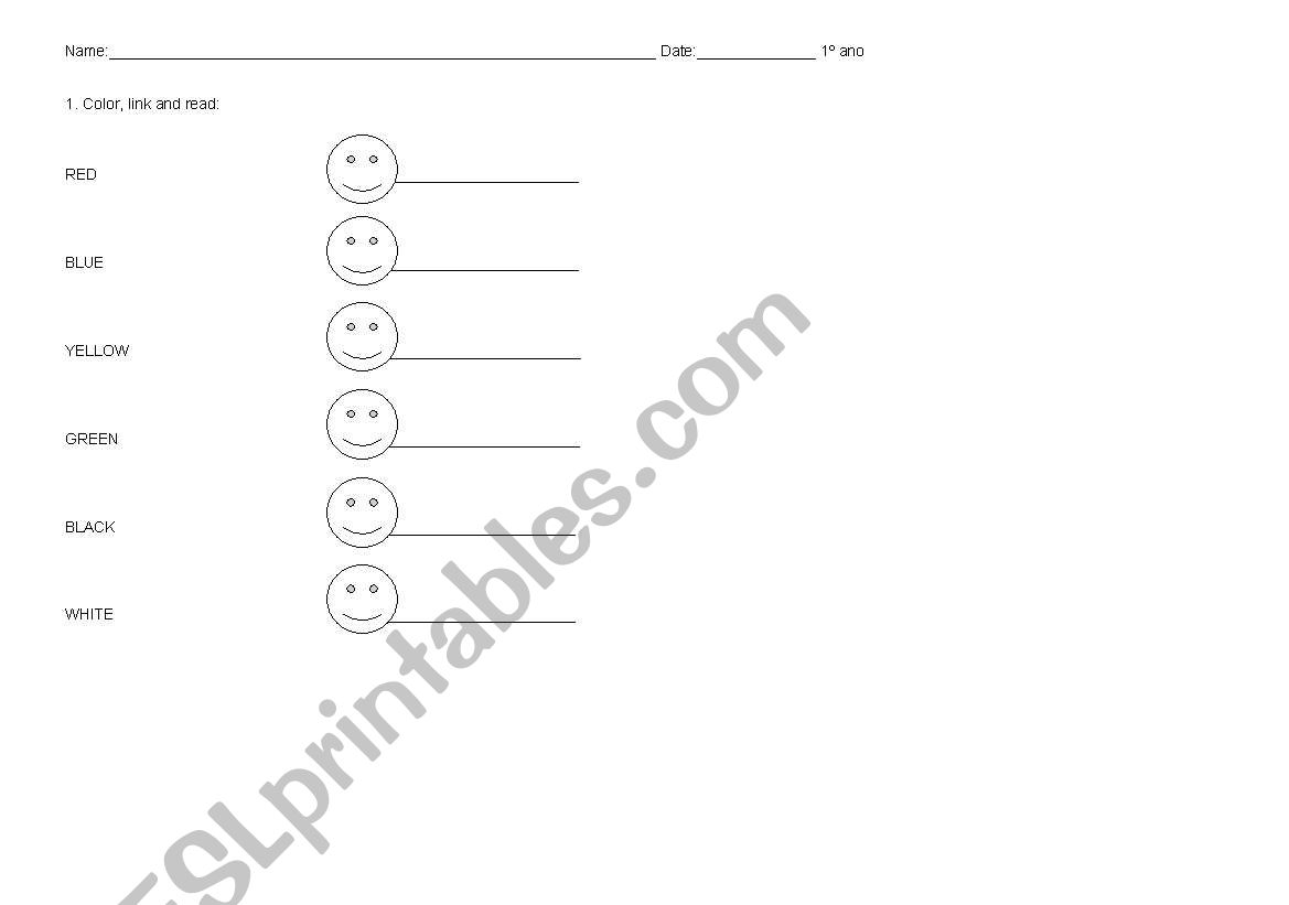 Colours worksheet