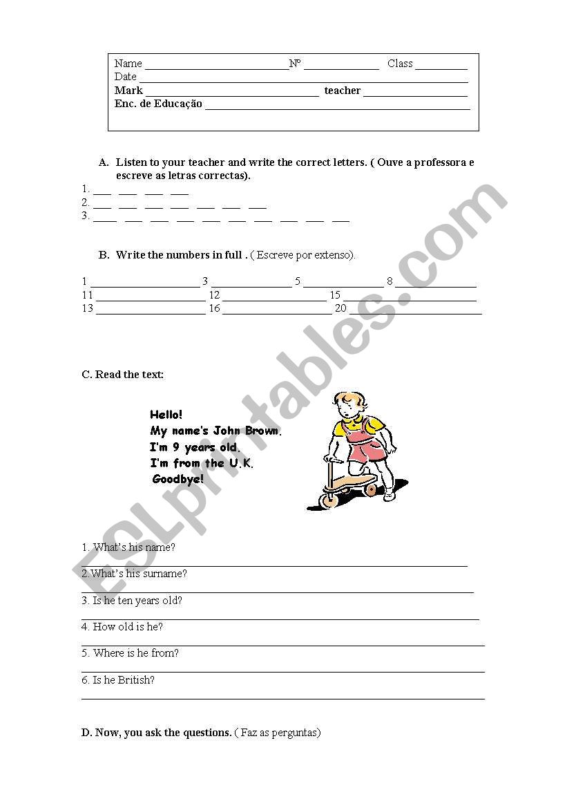 worksheet worksheet