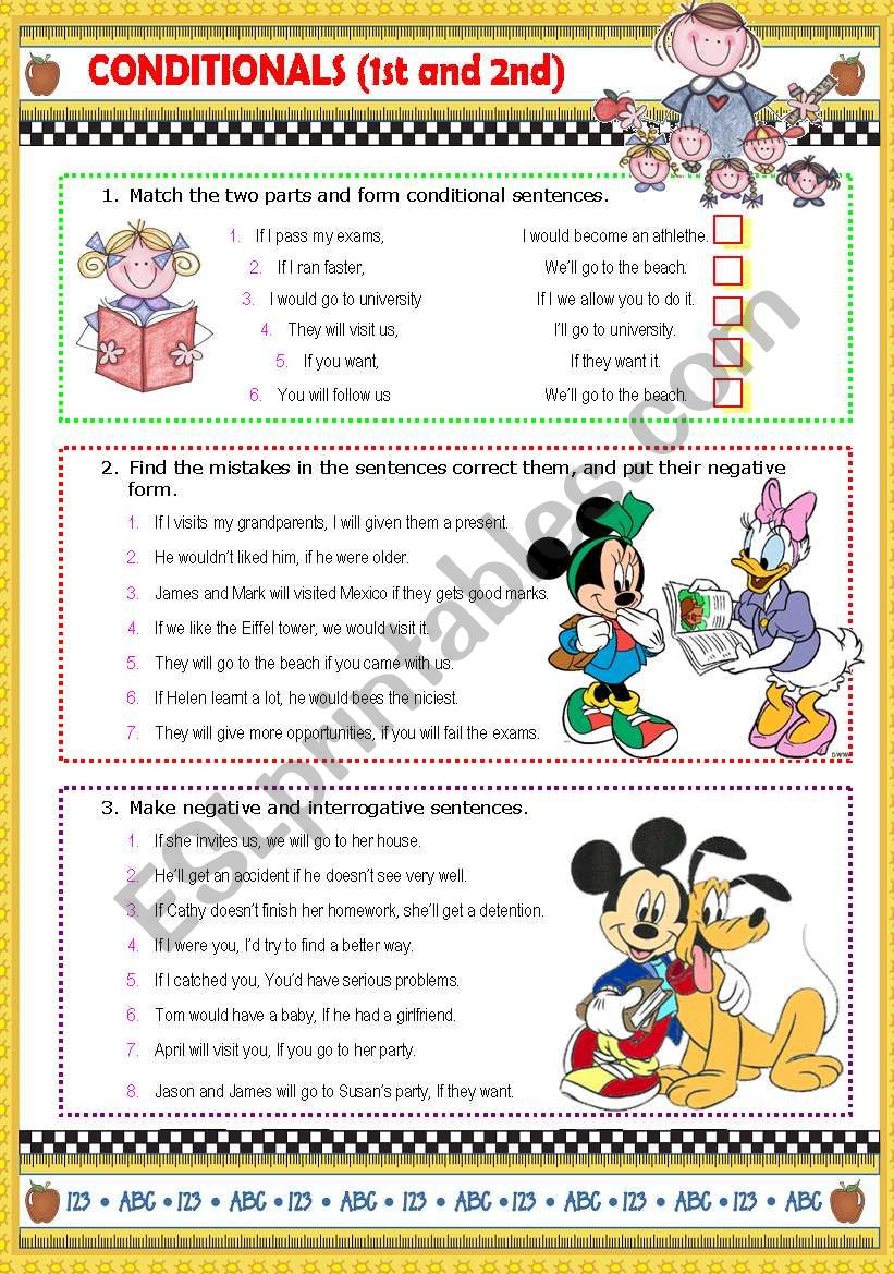 1st and 2nd CONDITIONAL. worksheet