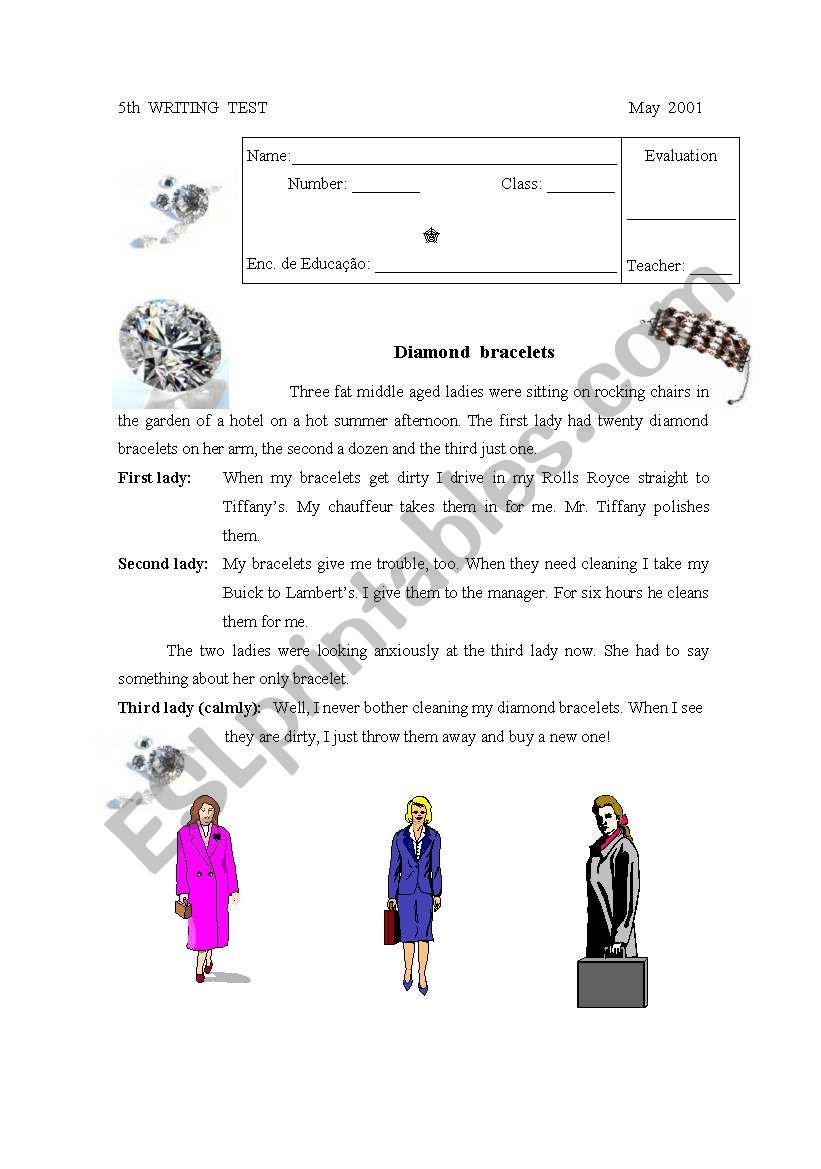 Diamond bracelets worksheet