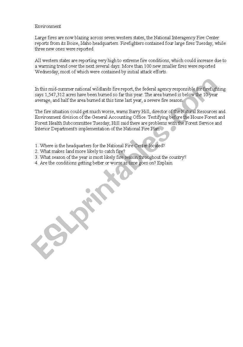 Article worksheet
