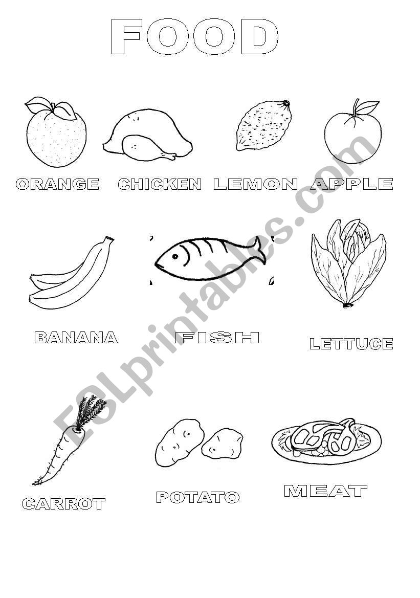 food worksheet