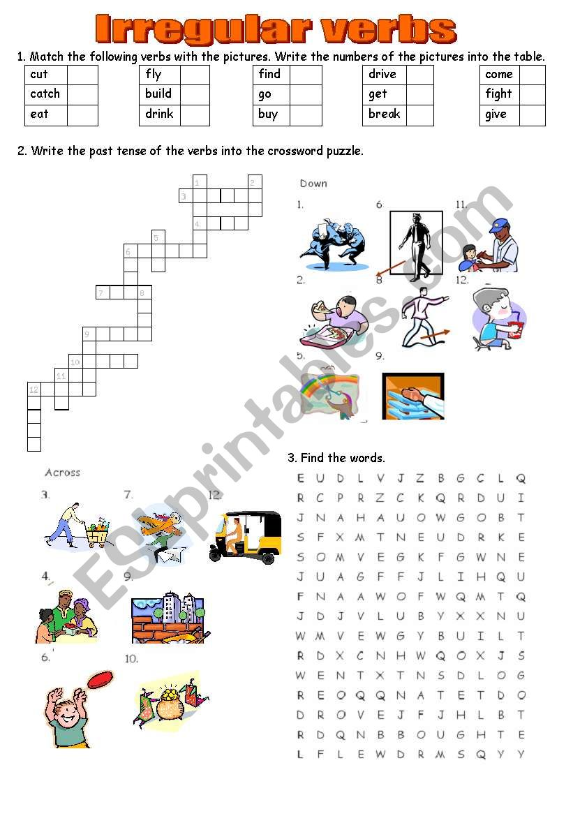 Irregular verbs practice - Past Simple. Keys included