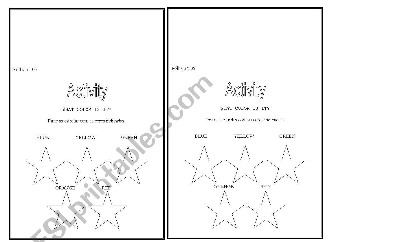 What color is it? worksheet