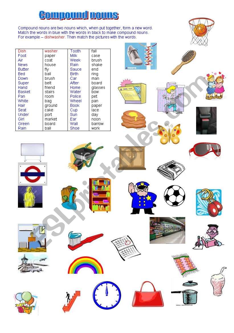 Compound nouns - word and picture match