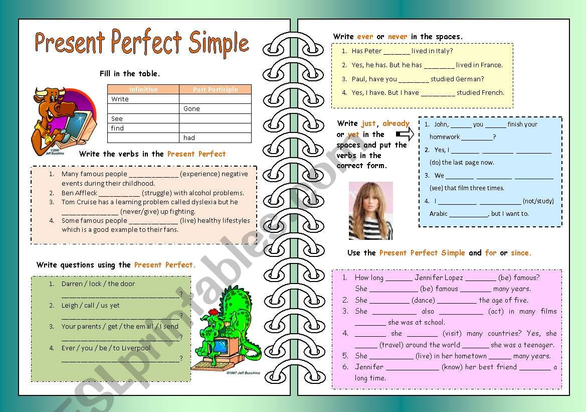 present perfect simple worksheet