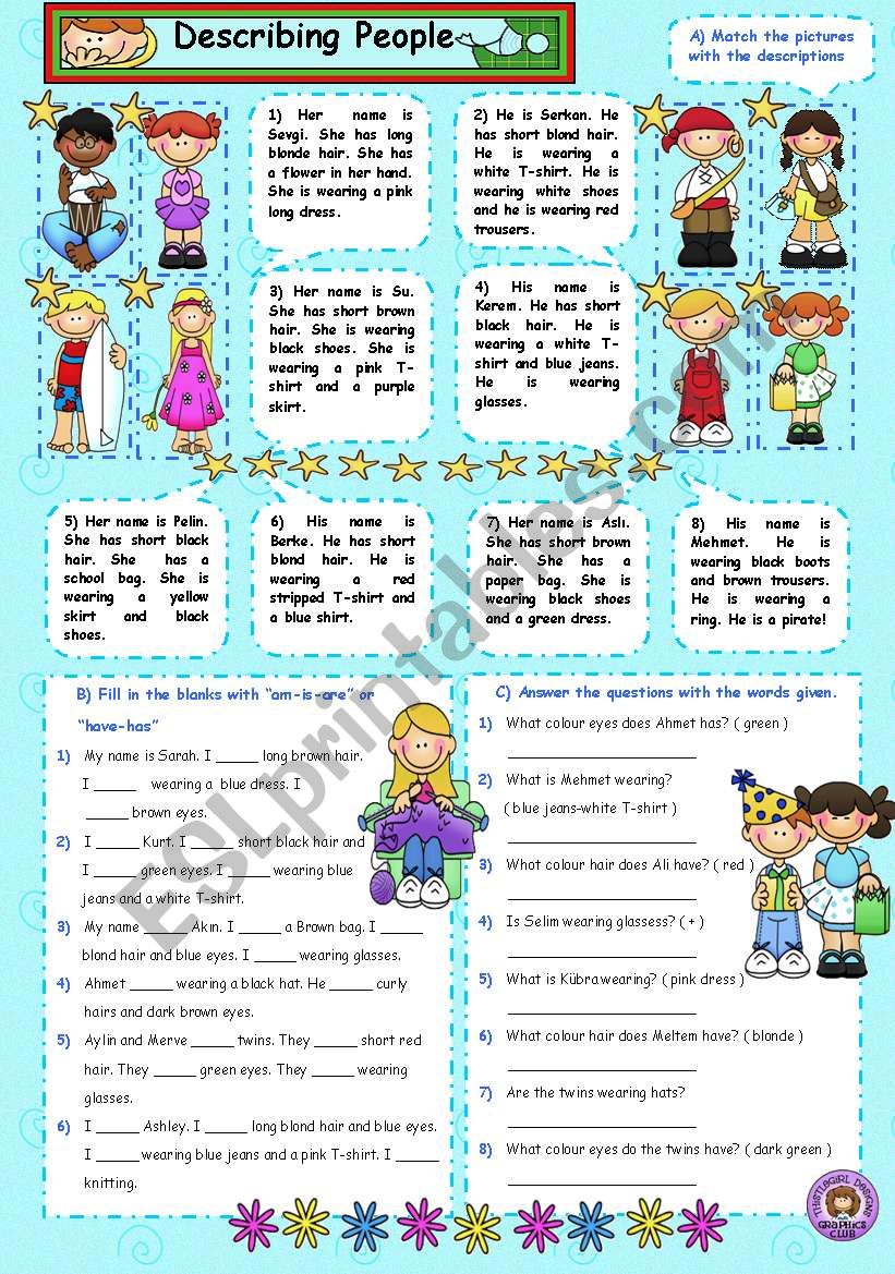 Describing People worksheet