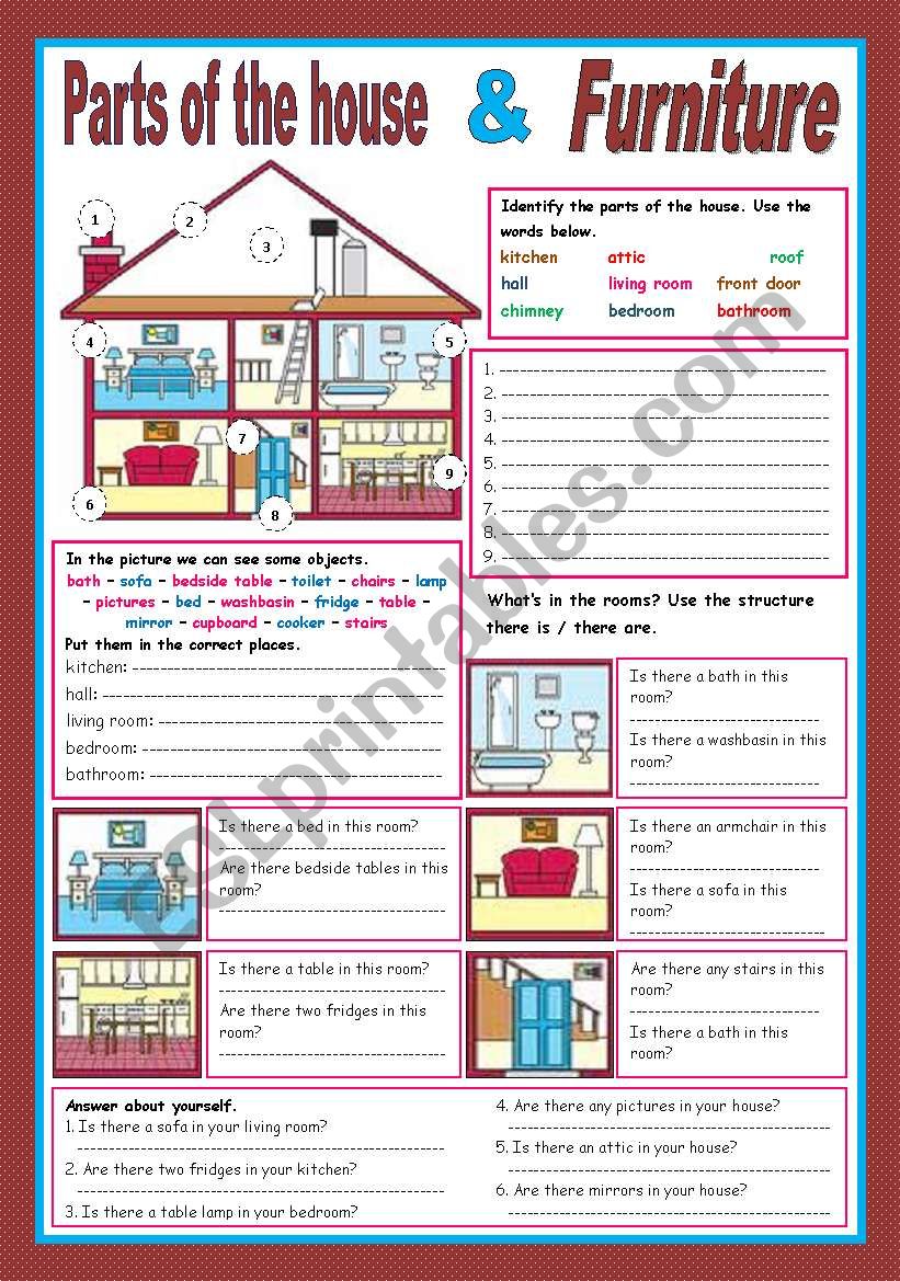 Parts Of The House Vocabulary Game  Rooms And Furniture Of The House 