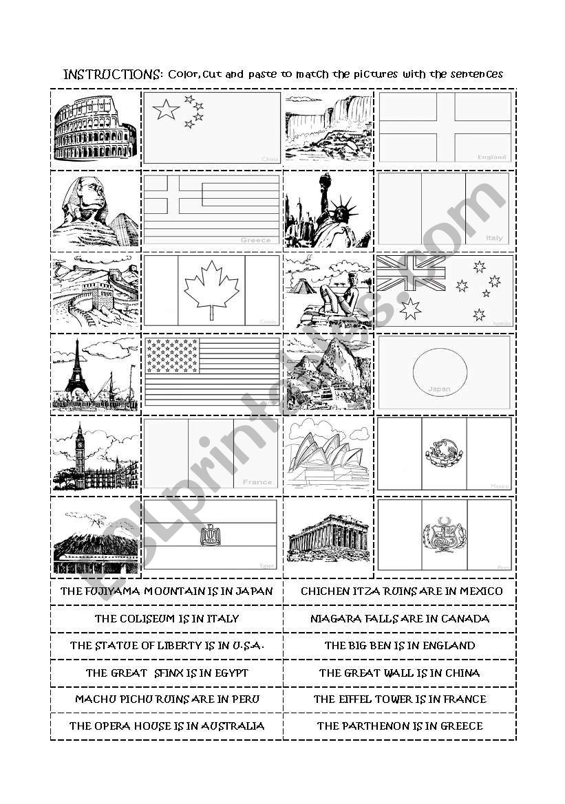 places and countries around the world