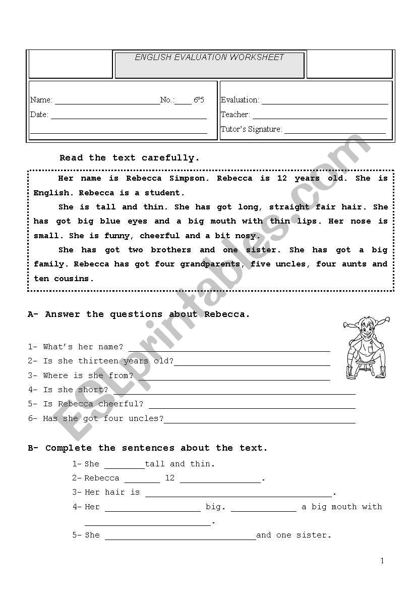 elementary worksheet