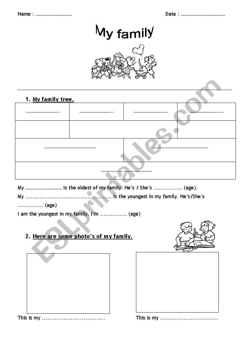 my family worksheet