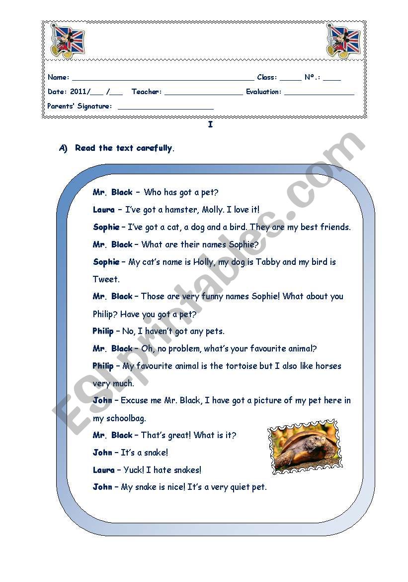 english test part 3 worksheet