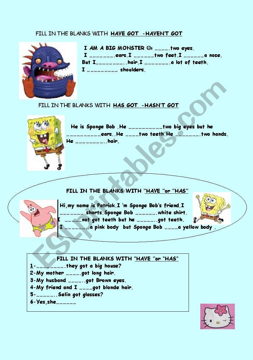 have got has got worksheet