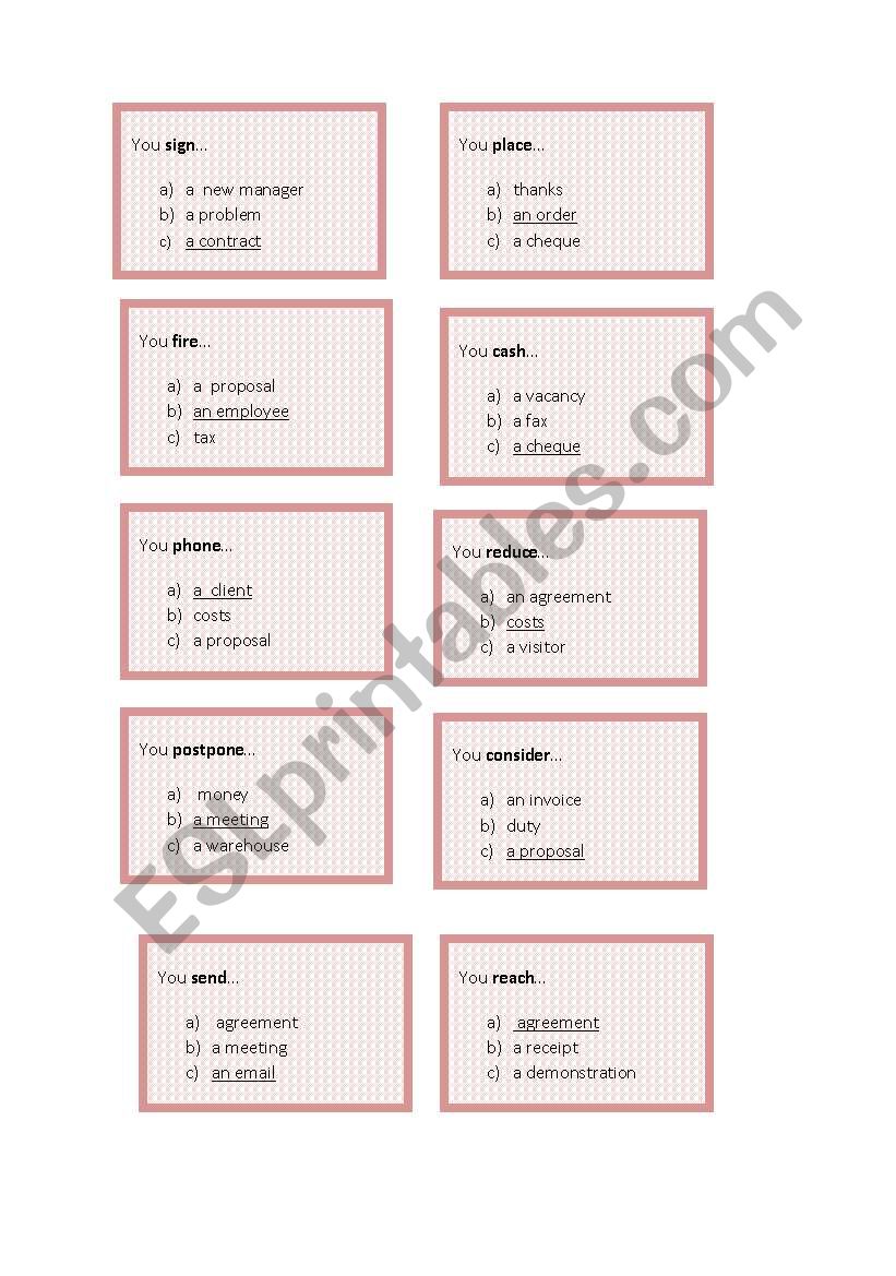 Verbs and vocabulary game - Flashcards