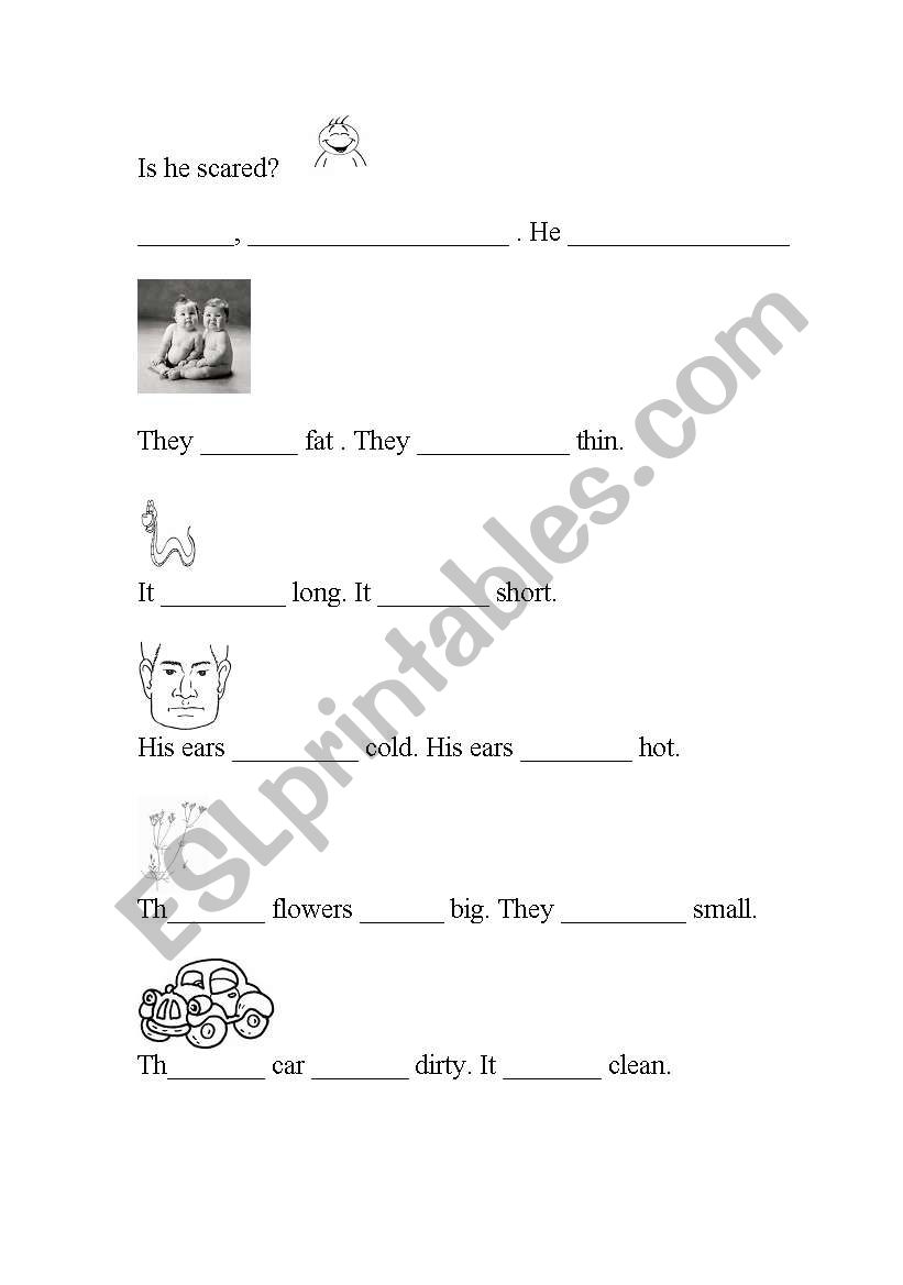 Verbs to be and Body parts worksheet