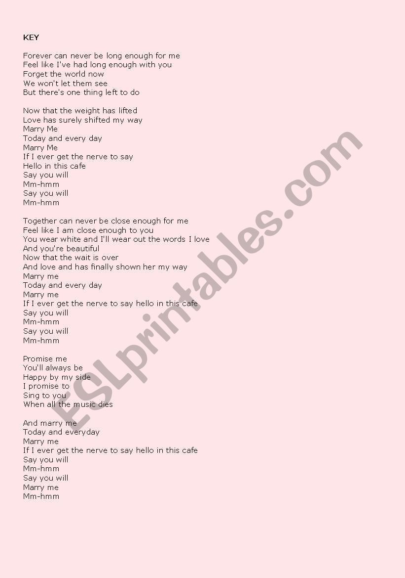 Marry Me Train Lyrics