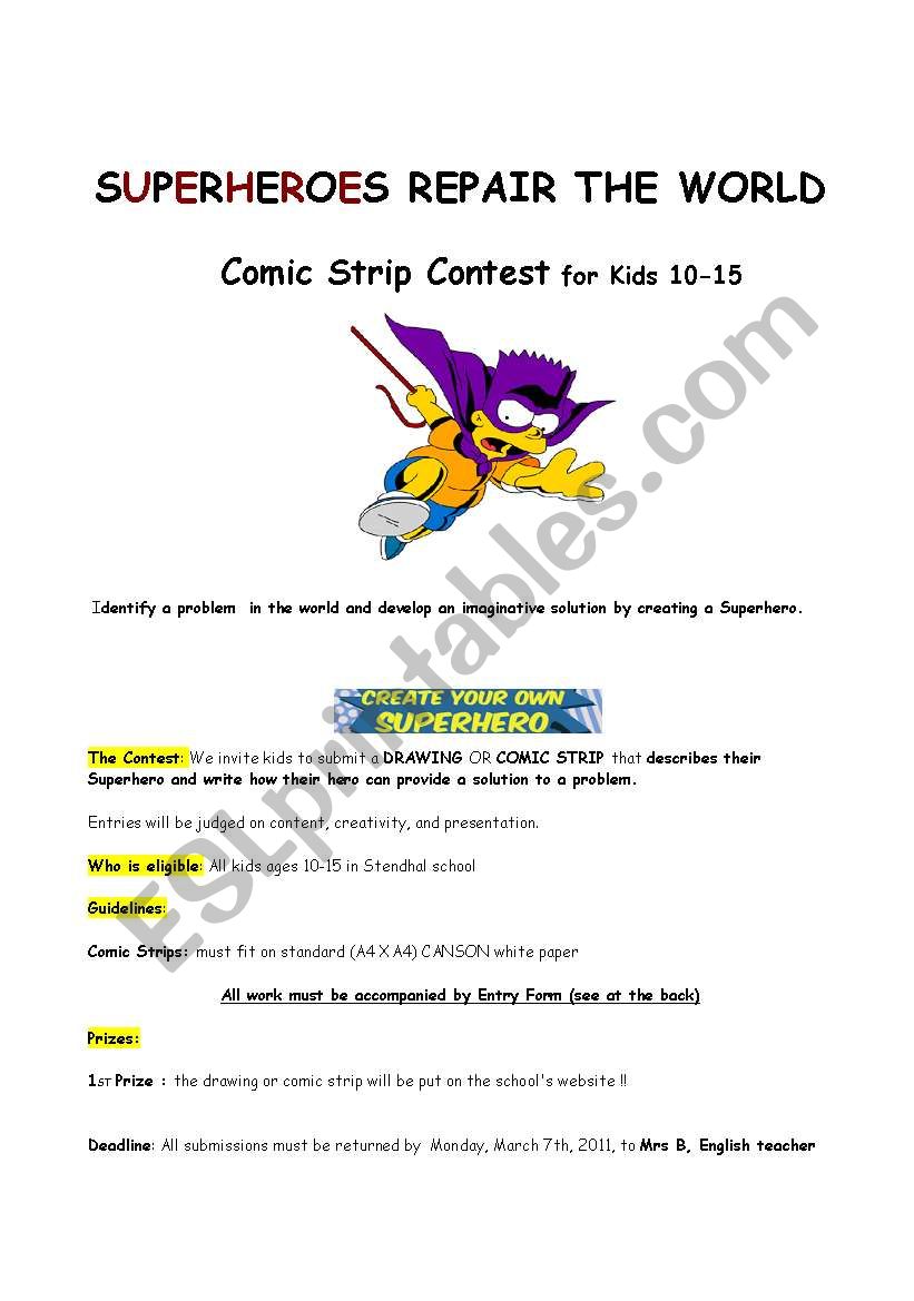 SUPERHEROES COMIC STRIP CONTEST