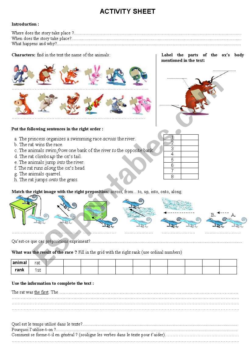 Chinese Zodiac Legend worksheet