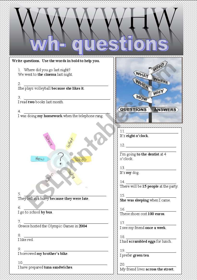 wh-questions worksheet