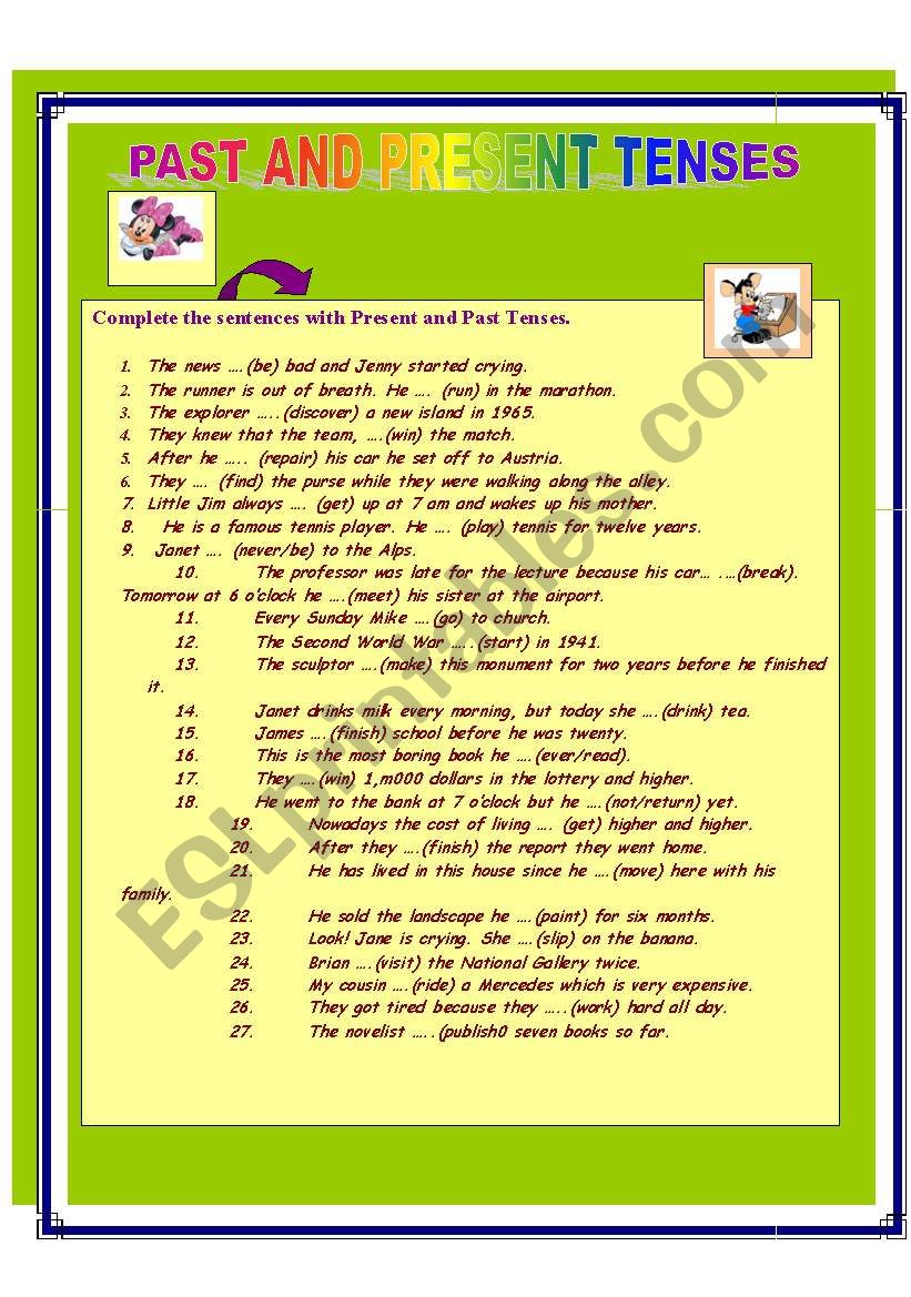 Past and Present Tenses worksheet