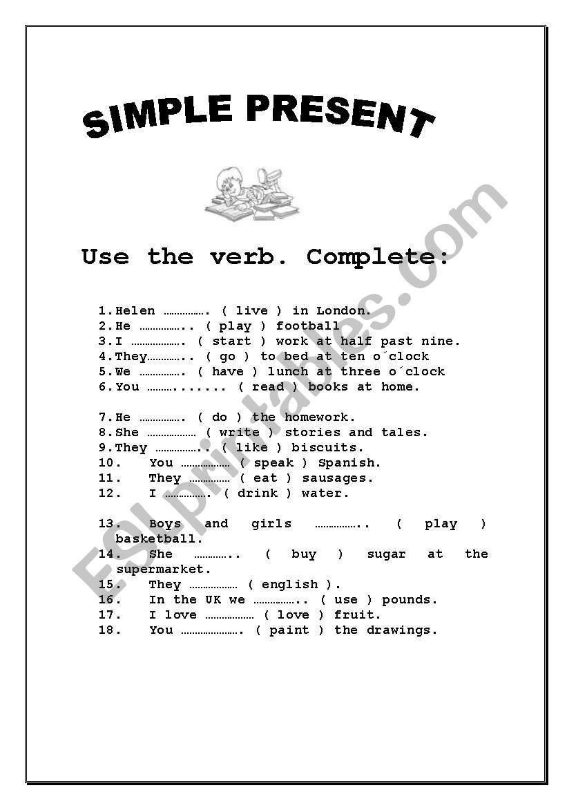 Simple present worksheet