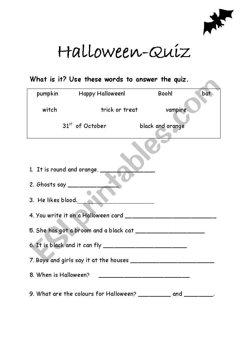 Halloween-Quiz worksheet