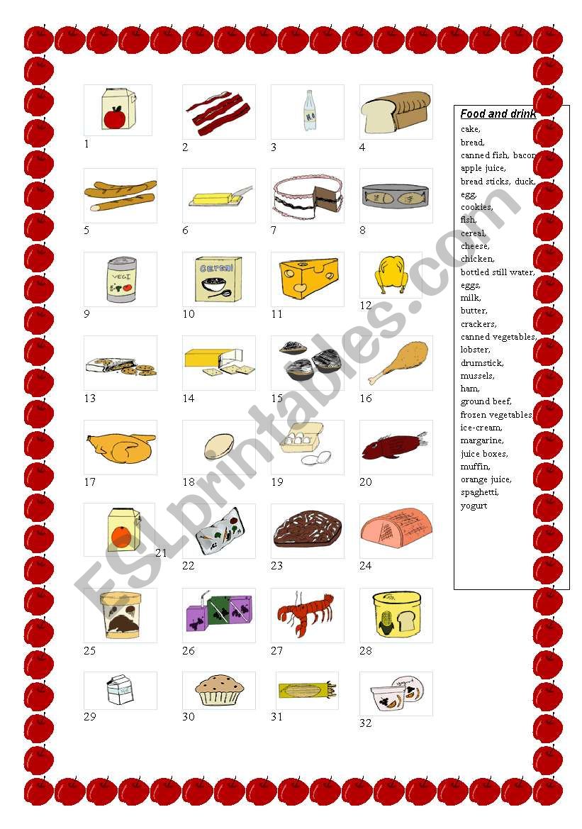 Food worksheet