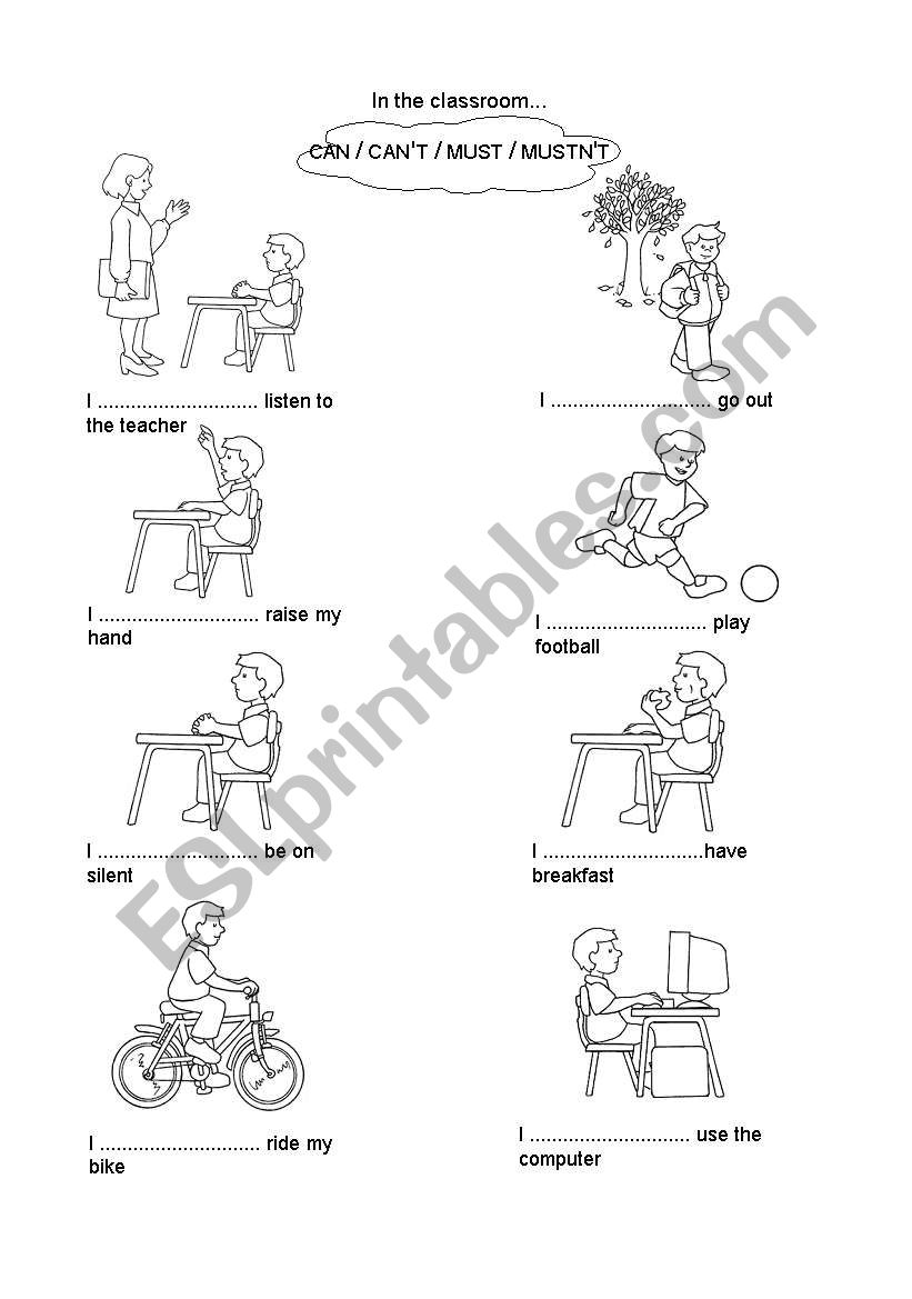 can/cant/must/mustnt worksheet