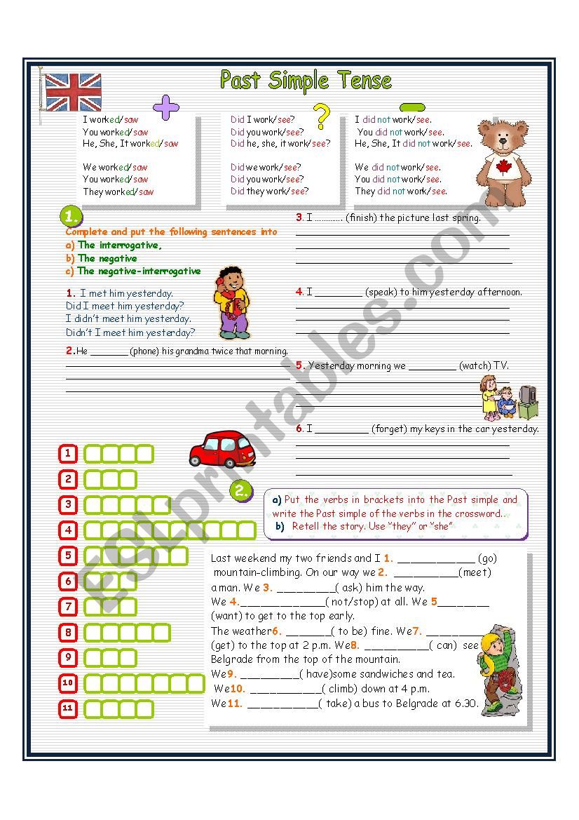 The Past Simple Tense (fully editable) 