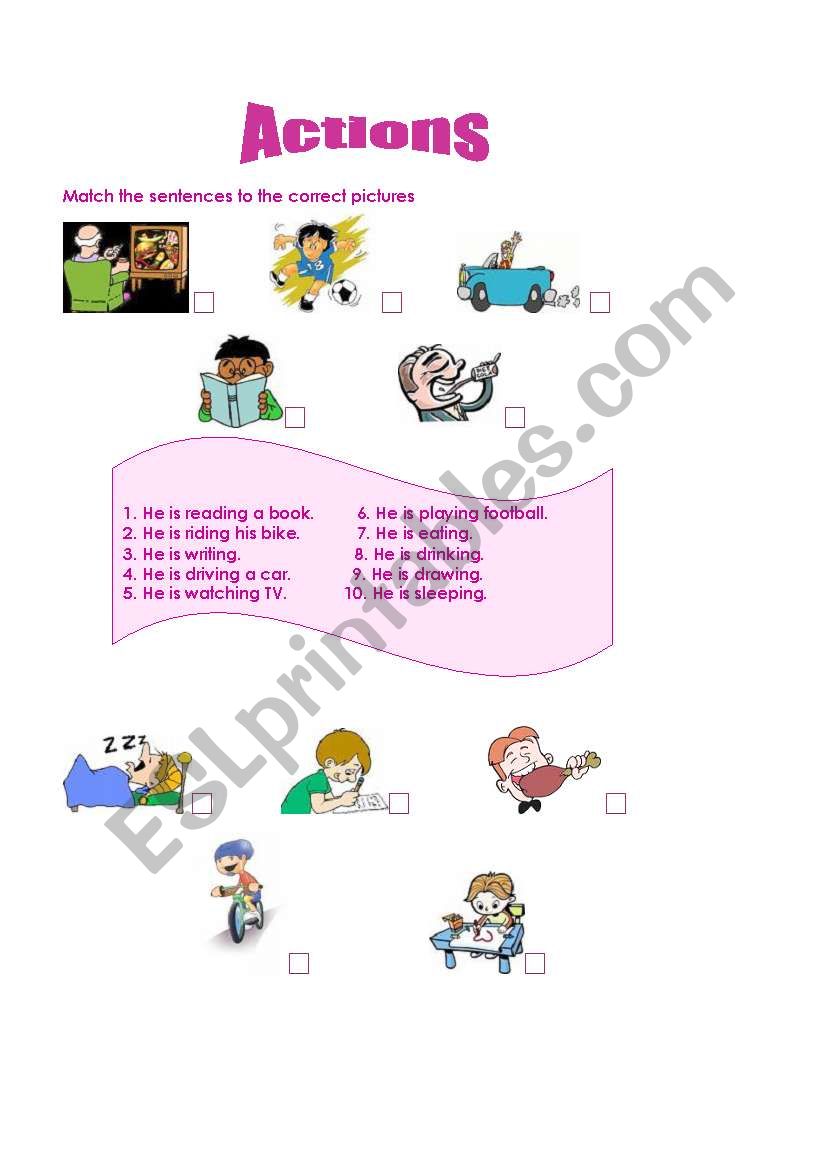 Actions worksheet