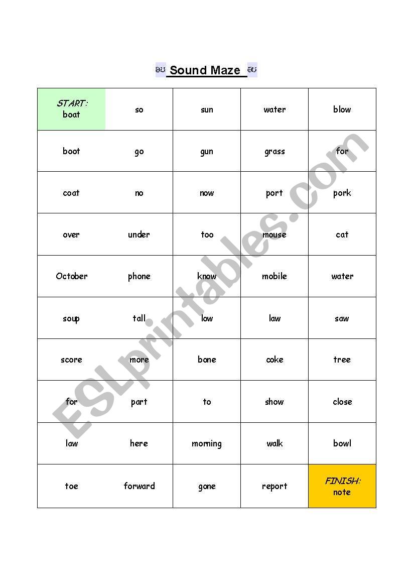 Pronunciation Maze 
