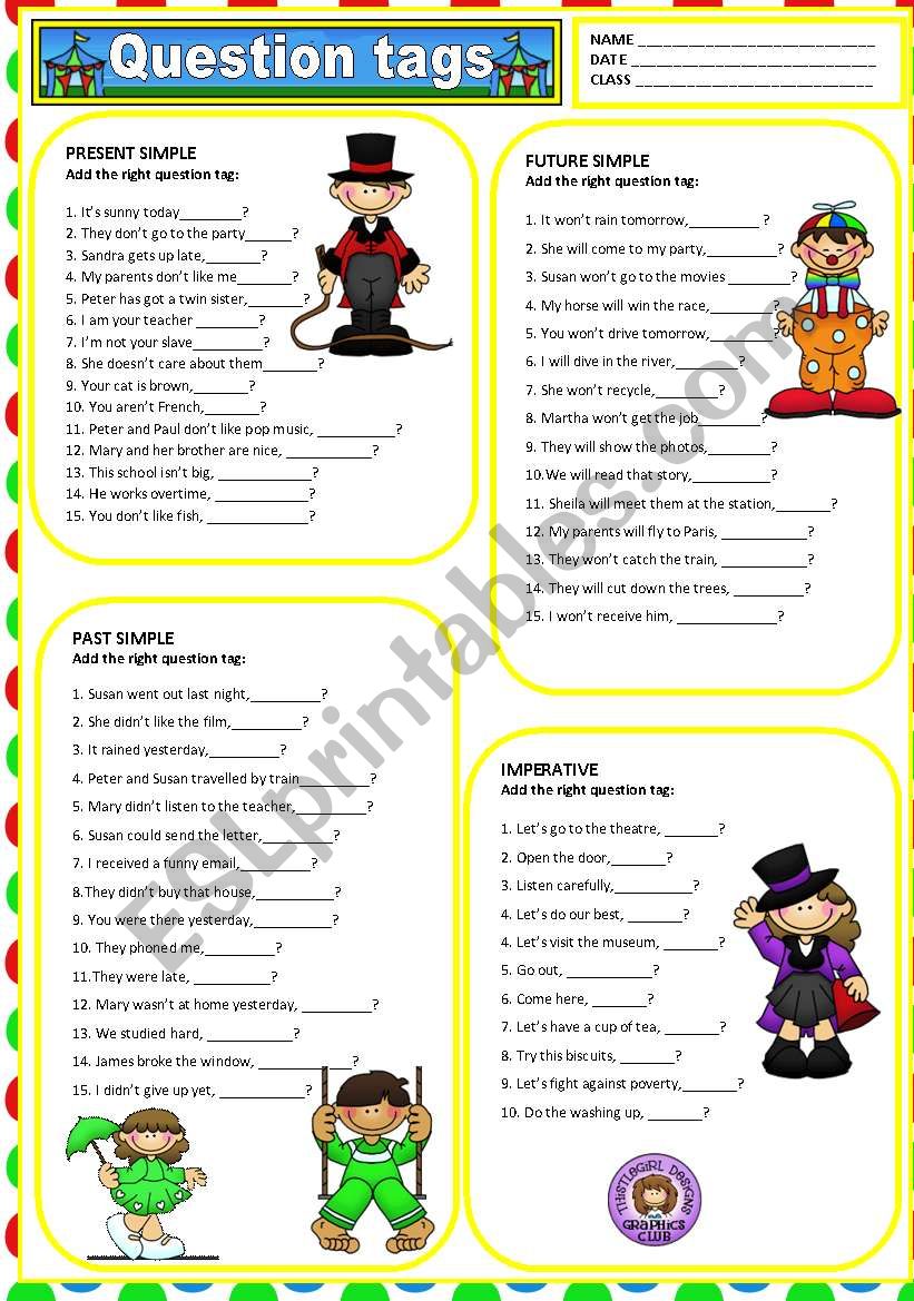 QUESTION TAGS worksheet