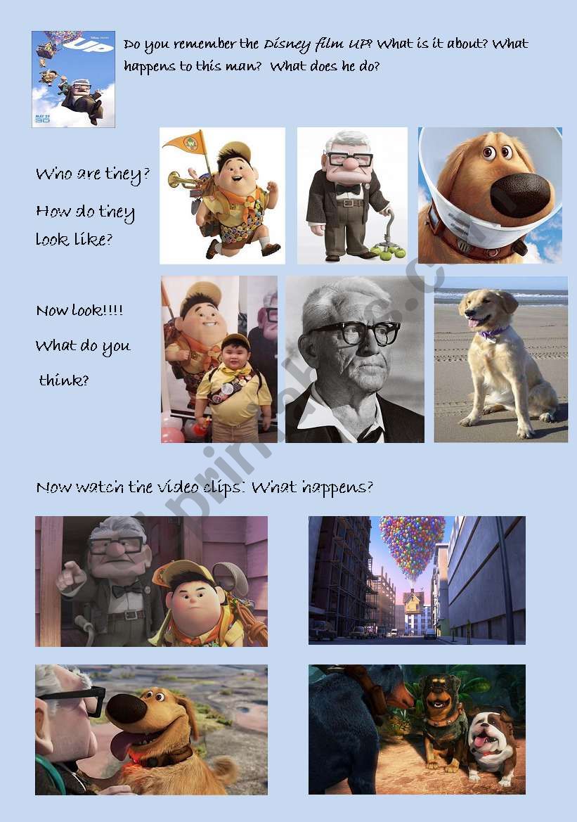 DISNEY´S FILM "UP" - ESL worksheet by lolailolola_