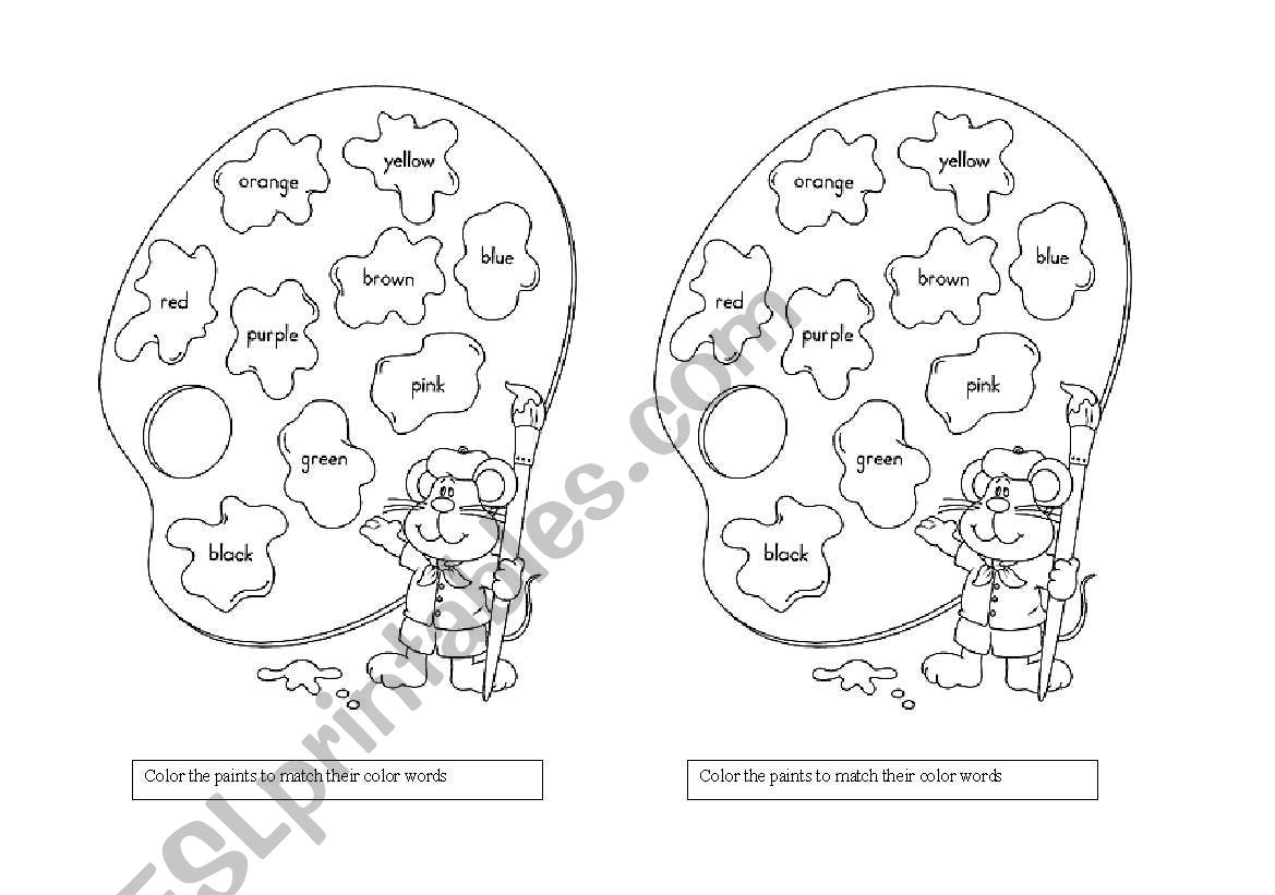 Colours worksheet