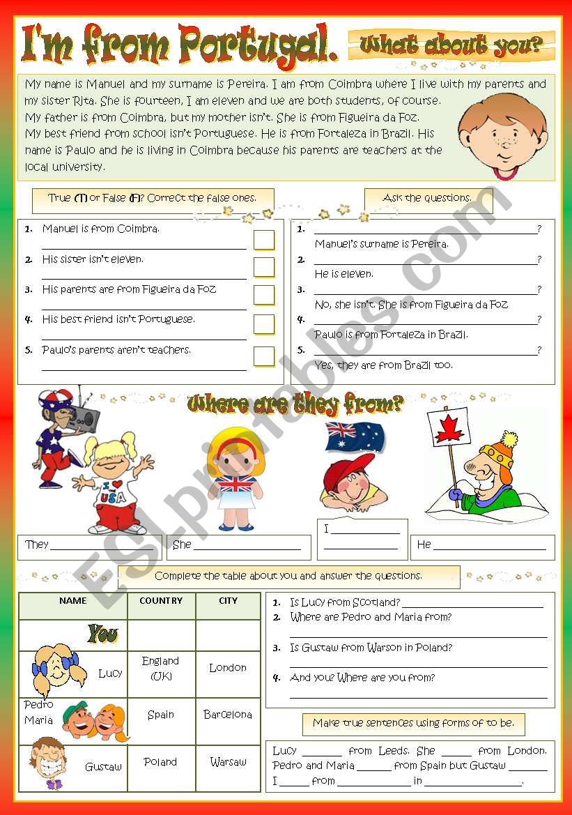 IÂ´M FROM PORTUGAL. What about you?