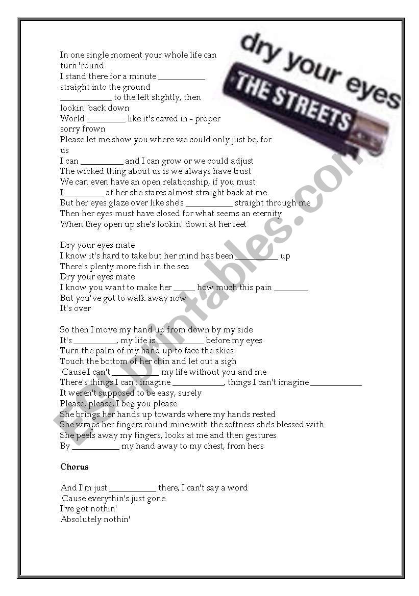 Song for verbs, also reading comprehension
