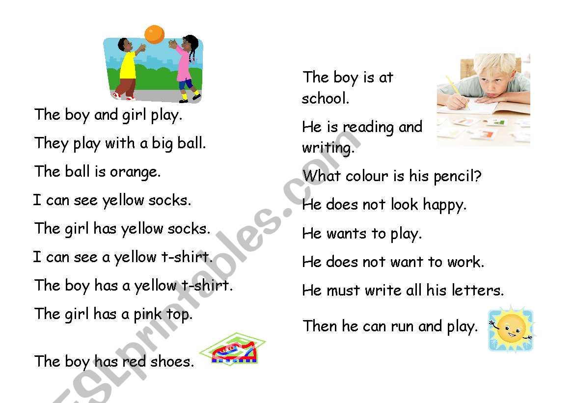 Work and Play worksheet