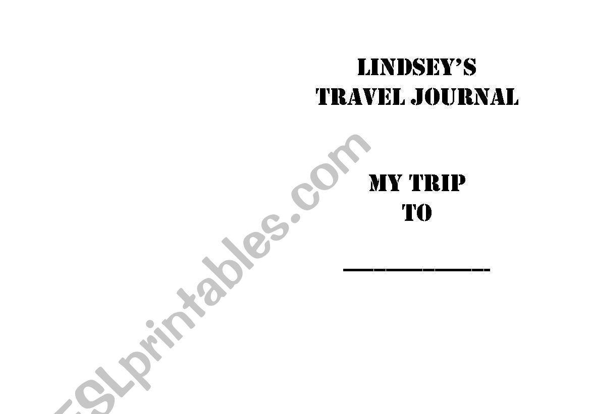 Travel Journal worksheet