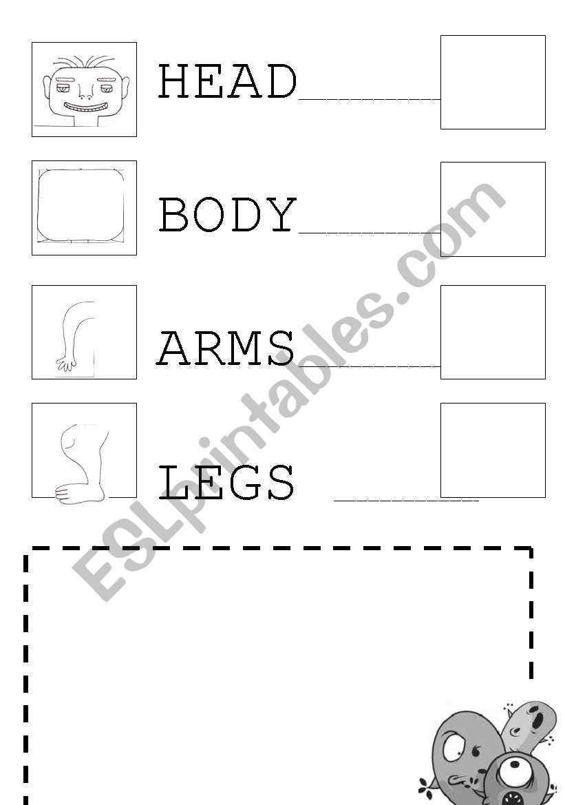 Create your body monster worksheet