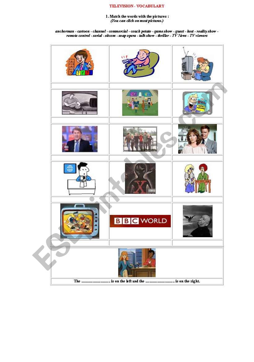 Television worksheet