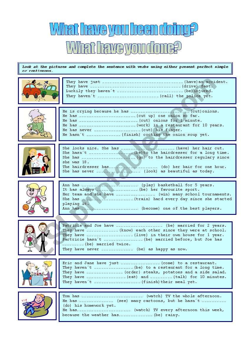 present perfect simple and continuous