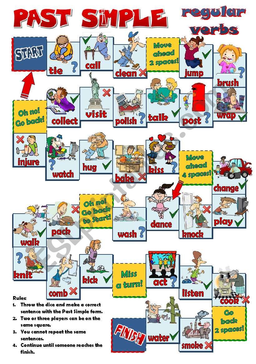 Past Tense Regular Verbs Games