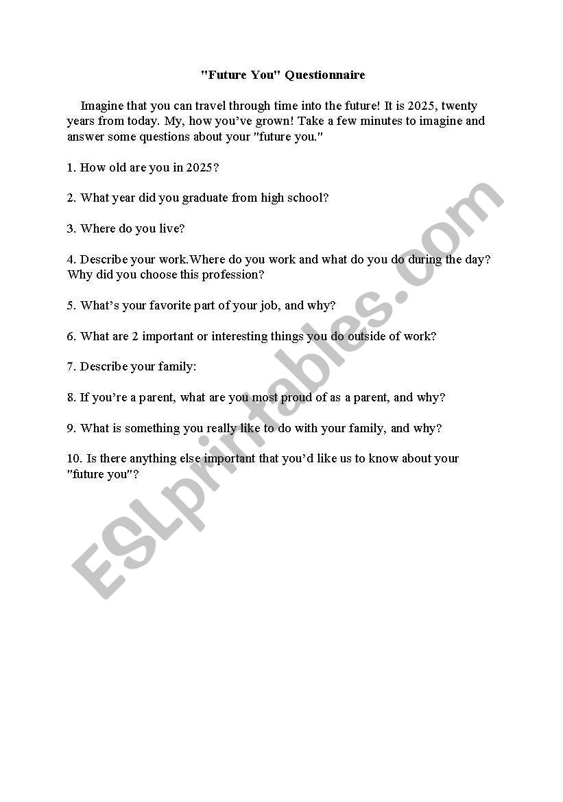 future worksheet