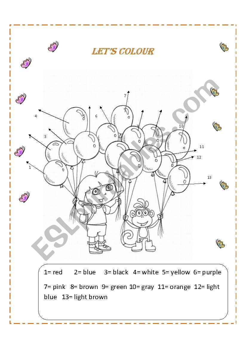 LETS COLOUR worksheet