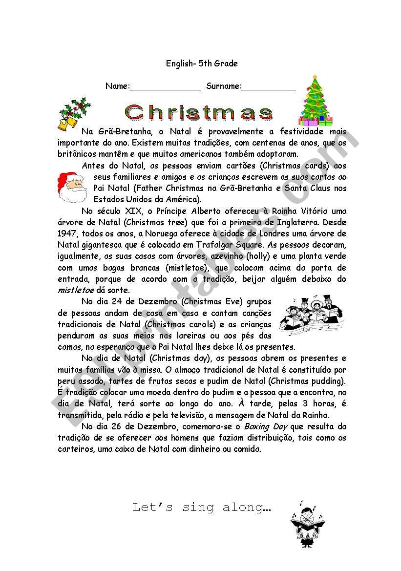 Christmas worksheet